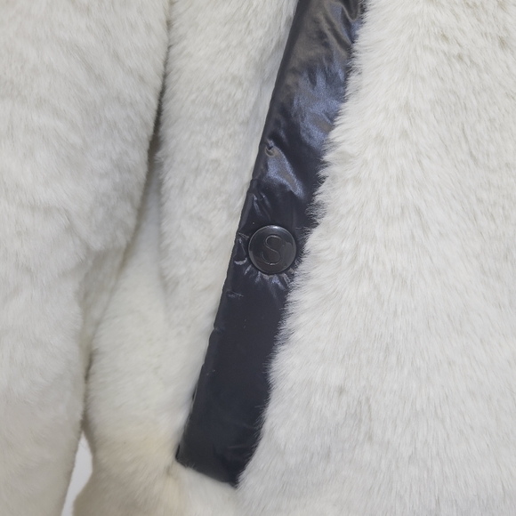 S13 Madison Cream Faux Fur Quilted Puffer Coat Women's XL - Picture 7 of 16